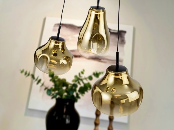 ALEDIS- LAMPARA 3L NEGRO-DORADO - Imagen 3