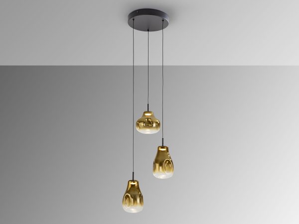 ALEDIS- LAMPARA 3L NEGRO-DORADO - Imagen 4
