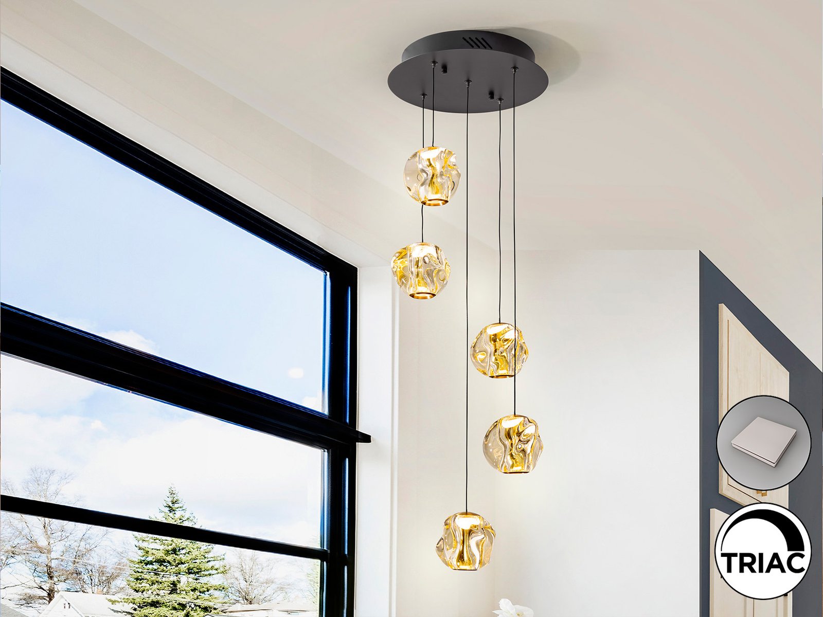 ZARIA-LAMP 5L-NEGRO/BRONCE/AMBAR D25 DIM