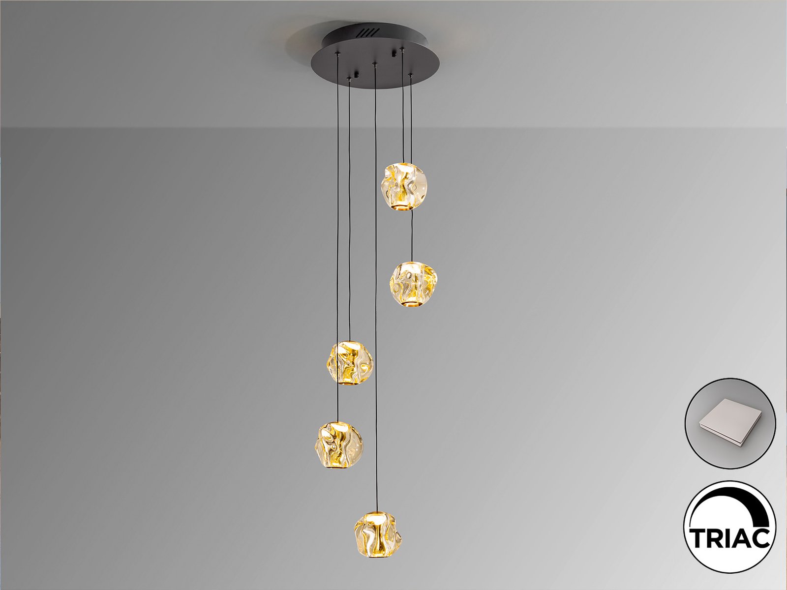 ZARIA-LAMP 5L-NEGRO/BRONCE/AMBAR D25 DIM - Imagen 3