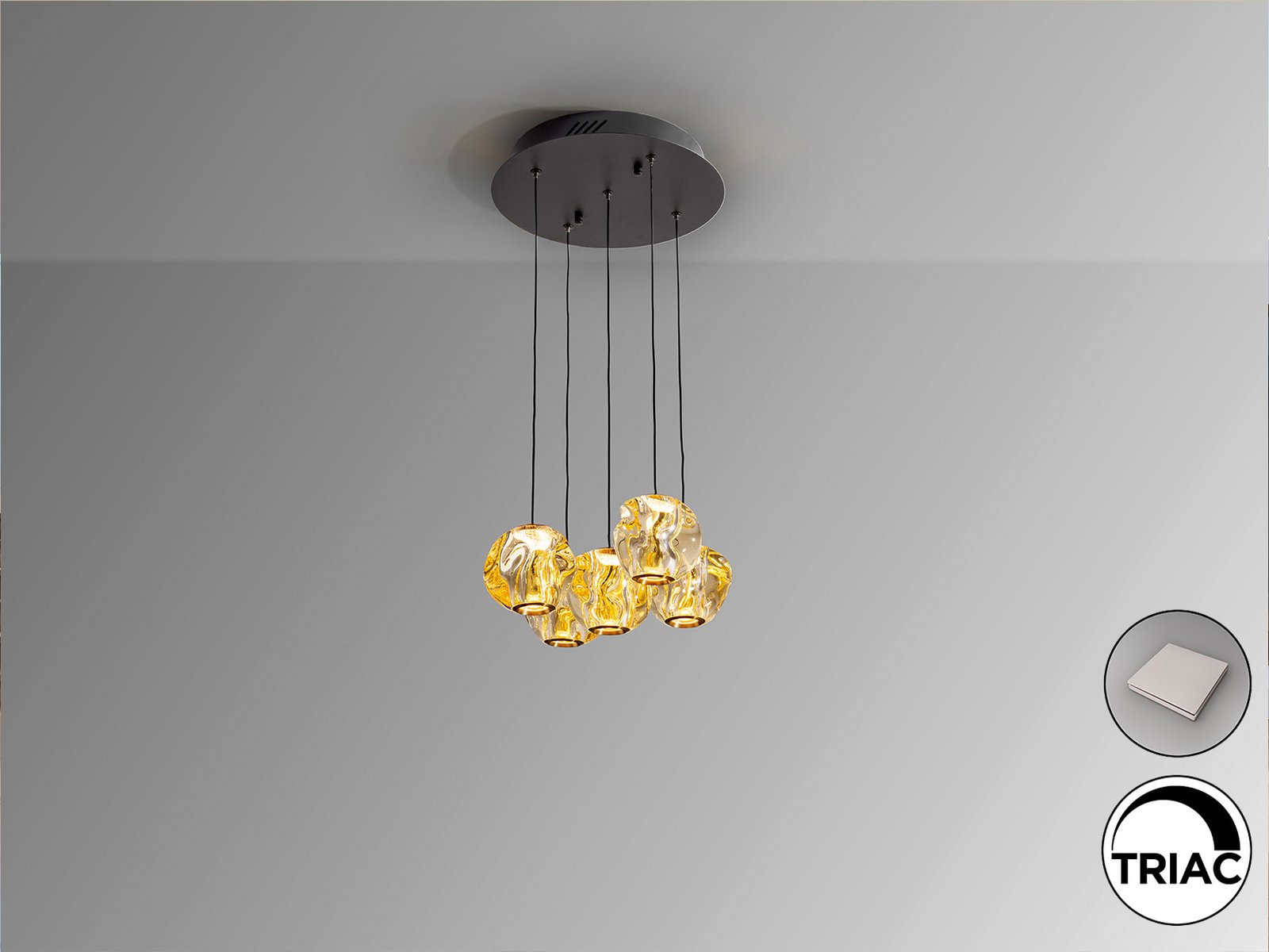ZARIA-LAMP 5L-NEGRO/BRONCE/AMBAR D25 DIM - Imagen 4
