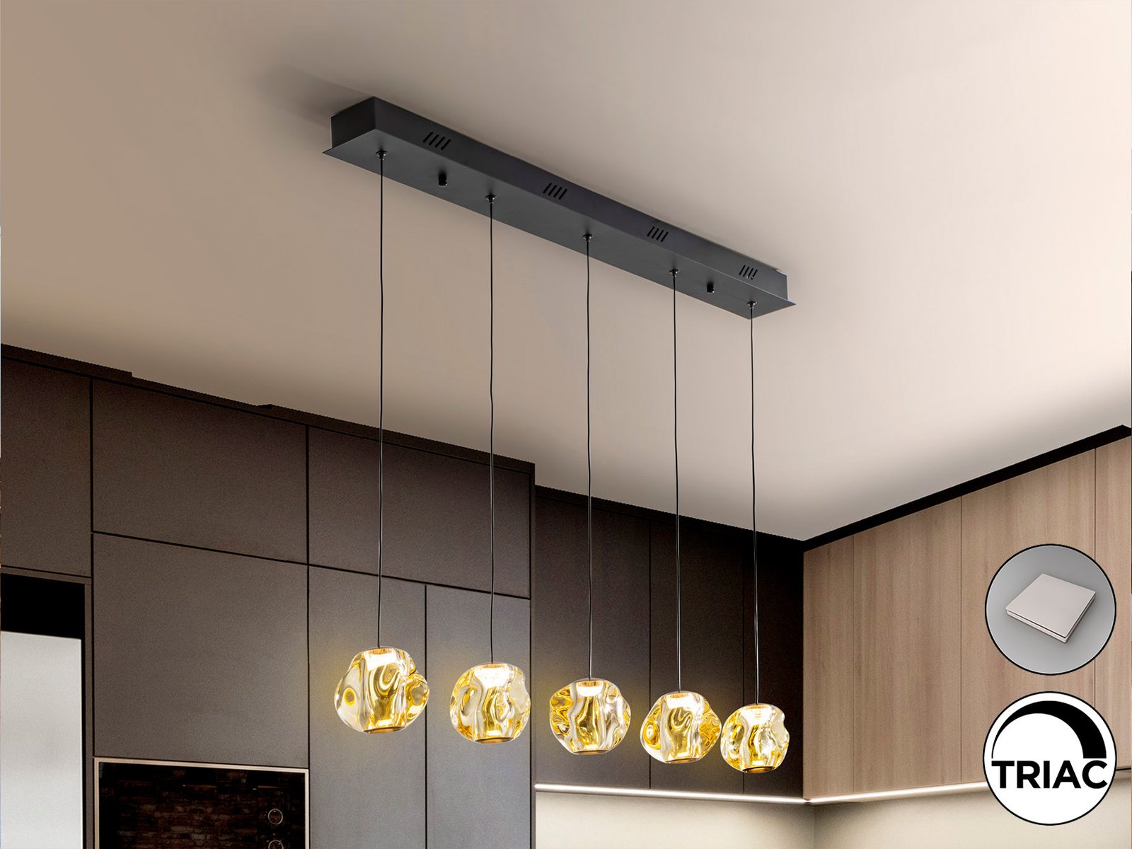 ZARIA- LAMP 5L- NEGRO/BRONCE/AMBAR DIM