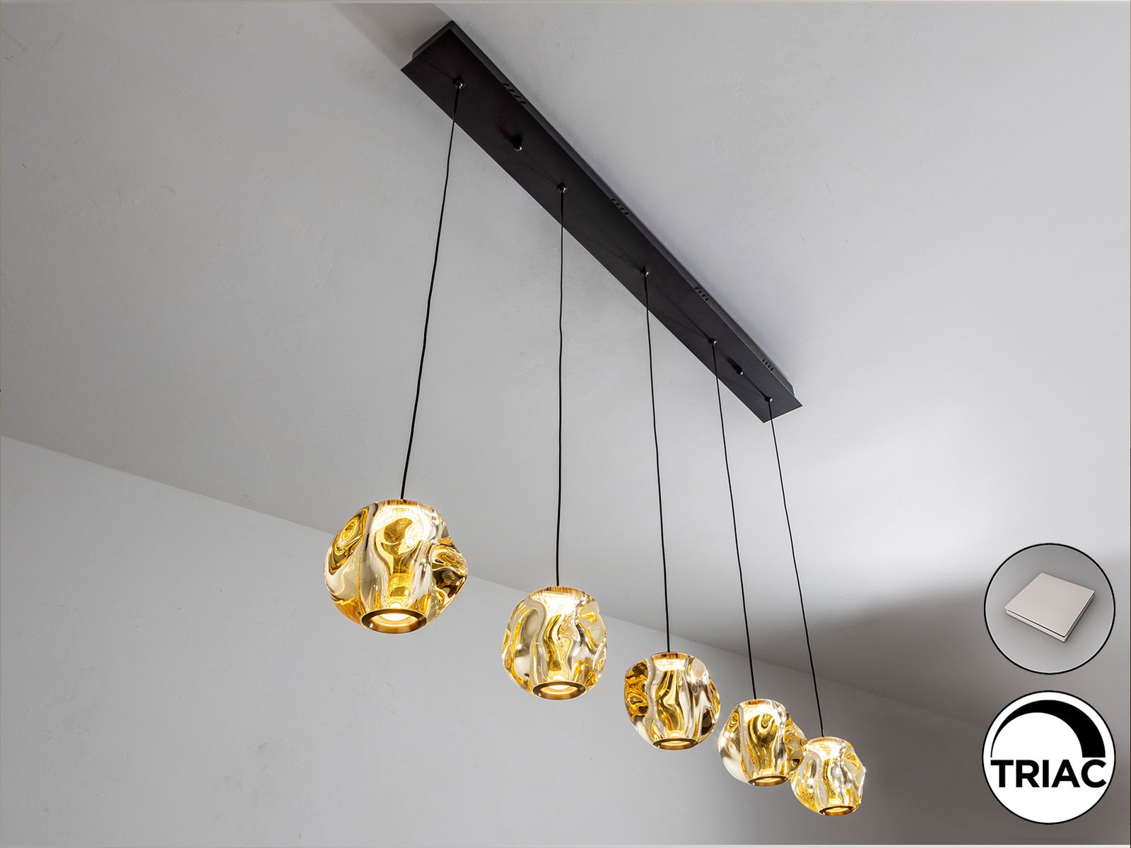 ZARIA- LAMP 5L- NEGRO/BRONCE/AMBAR DIM - Imagen 3
