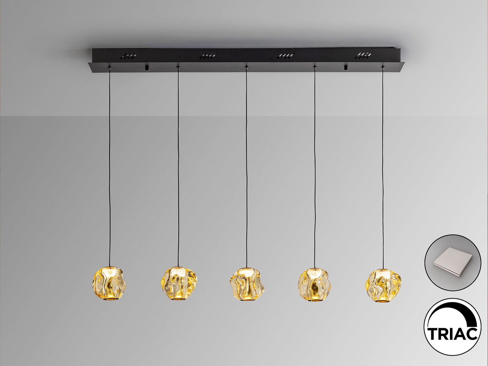 ZARIA- LAMP 5L- NEGRO/BRONCE/AMBAR DIM - Imagen 4