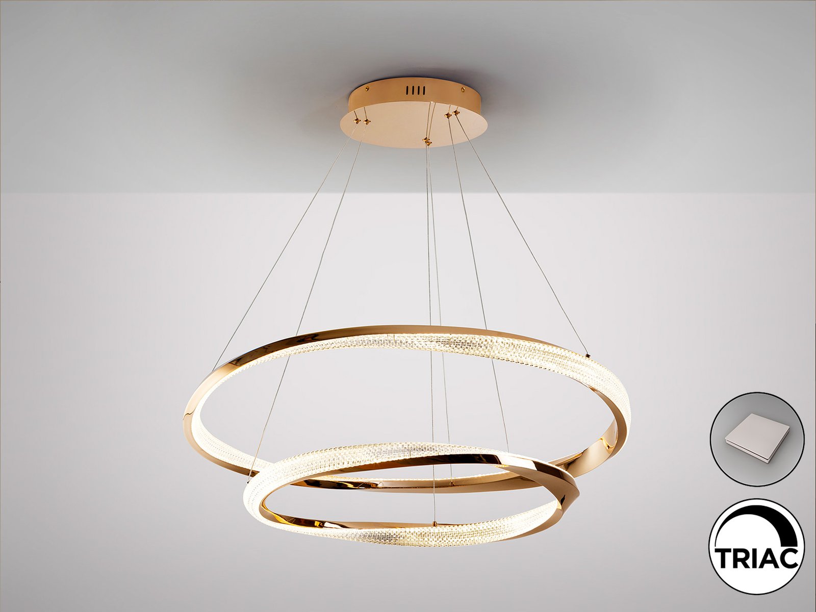 ORBITAS- LAMPARA 2 AROS ORO