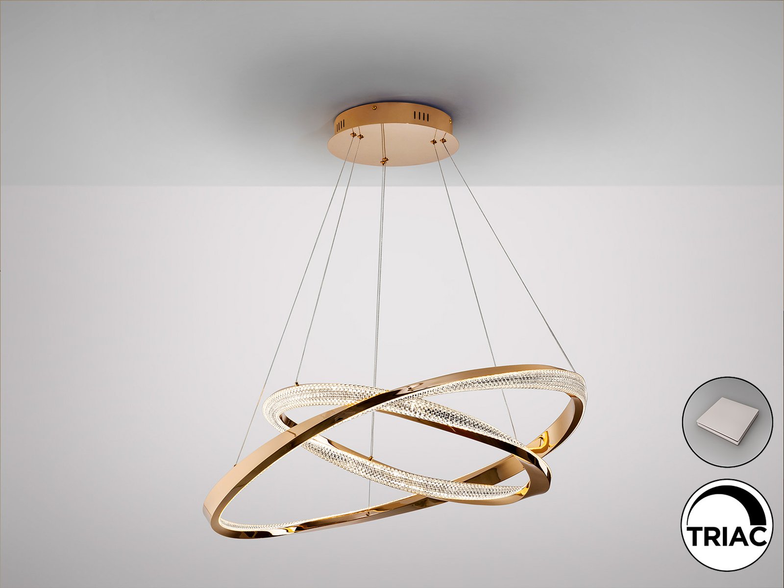 ORBITAS- LAMPARA 2 AROS ORO - Imagen 6