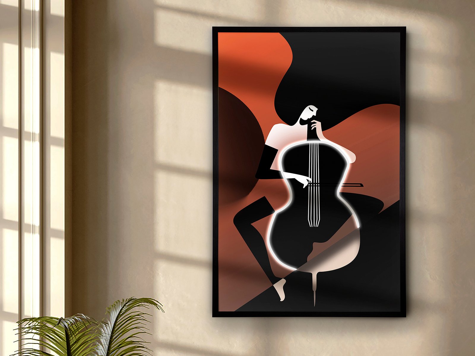 VIOLONCHELO-CUADRO LUZ LED 80X120
