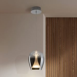 SUSPIRO- LAMPARA CROMO/SMOKY D18