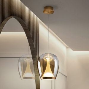 SUSPIRO- LAMPARA DORADO/AMBAR D25